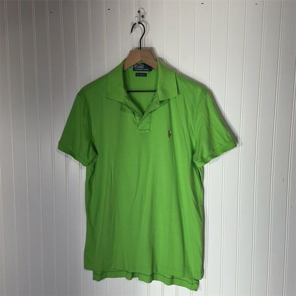 Polo Ralph Lauren Green Pima Soft Touch Polo Shirt M Classic Fit Pony Preppy Y2K - Picture 1 of 7
